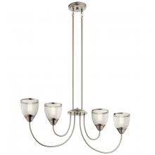 Kichler 52273NI - Voclain™ 4 Light Linear Chandelier Brushed Nickel