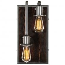 Varaluz 268W02LSL - Lofty 2-Lt Left Sconce - Steel/Zebrawood