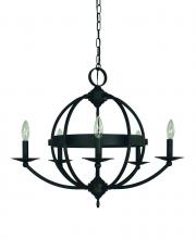 Framburg Limited Editions F-L1155 MBLACK - 5-LIGHT MATTE BLACK AURORA CHANDELIER