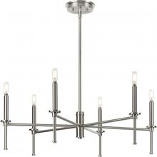 Progress P400294-009 - Elara Collection Six-Light New Traditional Brushed Nickel Chandelier Light