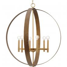 Progress P400392-205 - Allegheny Collection Six-Light Soft Gold Rustic Modern Pendant