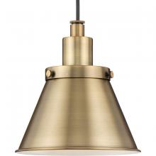 Progress P500383-163 - Hinton Collection One-Light Vintage Brass Modern Farmhouse Pendant