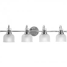 Progress P2997-15 - Archie Collection Four-Light Polished Chrome Clear Double Prismatic Glass Coastal Bath Vanity Light