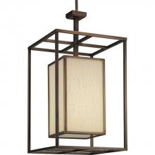 Progress P3921-124 - One Light Copper Bronze Stonehenge Pattern Glass Open Frame Foyer Hall Fixture