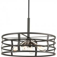 Progress P500012-143 - Remix Collection Four-Light Graphite Global Pendant Light