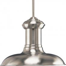 Progress P5024-09 - Brookside Collection One-Light Brushed Nickel Spun Metal Shade Coastal Pendant Light