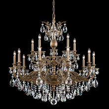 Schonbek 1870 5685-22H - Milano 15 Light 120V Chandelier in Heirloom Gold with Clear Heritage Handcut Crystal