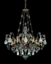 Schonbek 1870 3587-51AD - Renaissance Rock Crystal 8 Light 120V Pendant in Black with Amethyst & Black Diamound Quartz Cryst