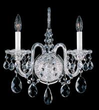 Schonbek 1870 2991-40S - Sterling 2 Light 110V Wall Sconce in Silver with Clear Crystals From Swarovski®