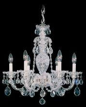 Schonbek 1870 2994-40S - Sterling 6 Light 110V Chandelier in Silver with Clear Crystals From Swarovski®