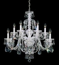 Schonbek 1870 3601-40S - Sterling 12 Light 110V Chandelier in Silver with Clear Crystals From Swarovski®