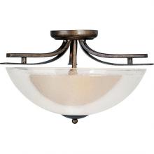 Maxim 11521TCAD - Two Light Auburn Dusk Textured Clear Glass Bowl Semi-Flush Mount