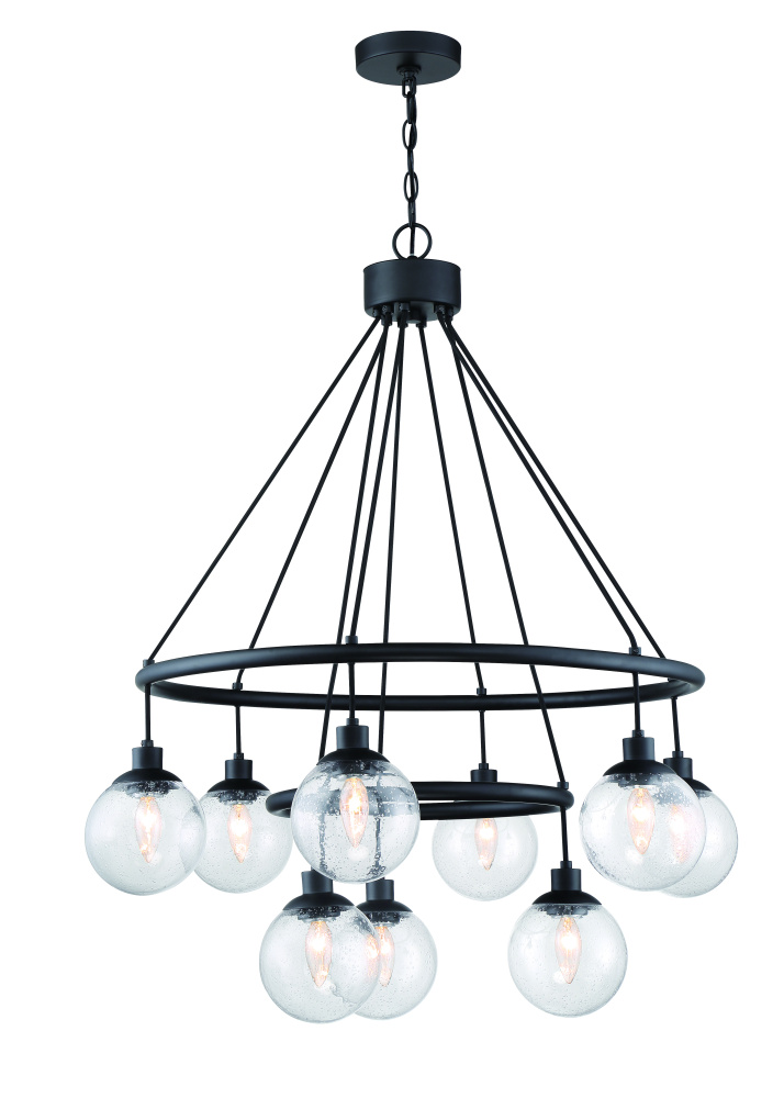 Que 9 Light Chandelier in Flat Black Que 9 Light Chandelier in Flat Black