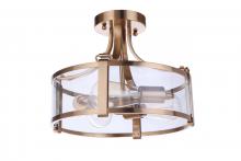 Craftmade 55353-SB - Elliot 3 Light Semi Flush in Satin Brass