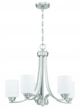 Craftmade 50525-BNK-WG - Bolden 5 Light Chandelier in Brushed Polished Nickel (White Glass)