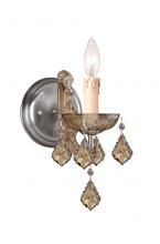 Crystorama 4471-AB-GT-S - Maria Theresa 1 Light Golden Teak Swarovski Strass Crystal Antique Brass Sconce