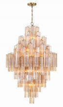 Crystorama ADD-319-AG-AM - Addis 20 Light Aged Brass Chandelier