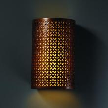 Justice Design Group CER-7815W-ANTC-LED1-1000 - Small Cylinder w/ Overall Floral - Open Top & Bottom (Outdoor)