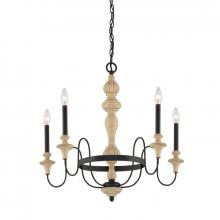 Quoizel ELM5005SEC - Five Light Sand Bisque And Earth Black Combina Up Chandelier