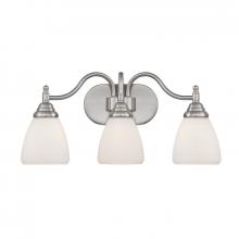 Quoizel JFN8603BN - Three Light Brushed Nickel Opal Etched Glass Vanity