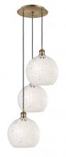 Innovations Lighting 113B-3P-AB-G1216-10WM - White Mouchette - 3 Light - 17 inch - Antique Brass - Cord Hung - Multi Pendant