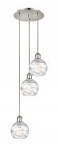  113B-3P-PN-G1213-6 - Athens Deco Swirl - 3 Light - 12 inch - Polished Nickel - Cord hung - Multi Pendant