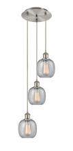  113B-3P-SN-G104 - Belfast - 3 Light - 13 inch - Brushed Satin Nickel - Cord Hung - Multi Pendant