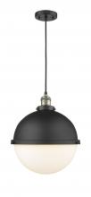 Innovations Lighting 201C-BAB-HFS-121-BK-LED - Hampden - 1 Light - 13 inch - Black Antique Brass - Cord hung - Pendant