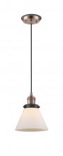 Innovations Lighting 201CBP-ACBK-G41 - Cone - 1 Light - 8 inch - Antique Copper - Cord hung - Mini Pendant