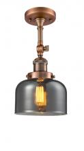 Innovations Lighting 201F-AC-G73-LED - Bell - 1 Light - 8 inch - Antique Copper - Semi-Flush Mount