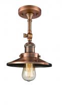 Innovations Lighting 201F-AC-M3-LED - Railroad - 1 Light - 8 inch - Antique Copper - Semi-Flush Mount