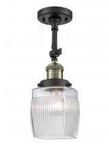 Innovations Lighting 201F-BAB-G302-LED - Colton - 1 Light - 6 inch - Black Antique Brass - Semi-Flush Mount