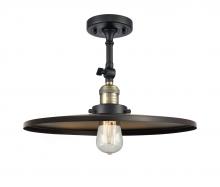 Innovations Lighting 201F-BAB-MFR-BK-16-LED - Railroad - 1 Light - 16 inch - Black Antique Brass - Semi-Flush Mount