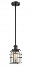 Innovations Lighting 201S-BK-G58-CE-LED - Bell Cage - 1 Light - 6 inch - Matte Black - Stem Hung - Mini Pendant