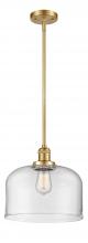  201S-SG-G72-L - Bell - 1 Light - 12 inch - Satin Gold - Stem Hung - Mini Pendant