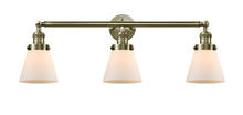  205-AB-G61 - Cone - 3 Light - 30 inch - Antique Brass - Bath Vanity Light