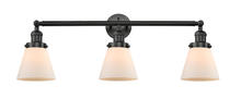  205-BK-G61 - Cone - 3 Light - 30 inch - Matte Black - Bath Vanity Light