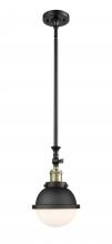 Innovations Lighting 206-BAB-HFS-61-BK-LED - Hampden - 1 Light - 7 inch - Black Antique Brass - Stem Hung - Mini Pendant