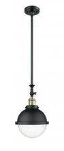 Innovations Lighting 206-BAB-HFS-84-BK-LED - Hampden - 1 Light - 9 inch - Black Antique Brass - Stem Hung - Mini Pendant