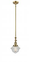  206-BB-G534 - Oxford - 1 Light - 7 inch - Brushed Brass - Stem Hung - Mini Pendant