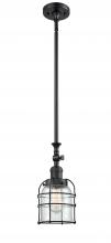 Innovations Lighting 206-BK-G52-CE-LED - Bell Cage - 1 Light - 6 inch - Matte Black - Stem Hung - Mini Pendant