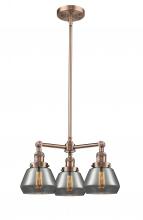 Innovations Lighting 207-AC-G173-LED - Fulton - 3 Light - 22 inch - Antique Copper - Stem Hung - Chandelier