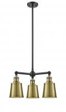 Innovations Lighting 207-BAB-M9-AB-LED - Addison - 3 Light - 19 inch - Black Antique Brass - Stem Hung - Chandelier