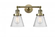  208-AB-G64 - Cone - 2 Light - 16 inch - Antique Brass - Bath Vanity Light