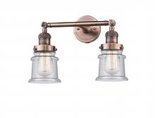  208-AC-G184S - Canton - 2 Light - 17 inch - Antique Copper - Bath Vanity Light