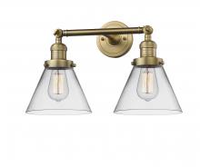  208-BB-G42 - Cone - 2 Light - 18 inch - Brushed Brass - Bath Vanity Light