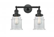  208-BK-G182 - Canton - 2 Light - 17 inch - Matte Black - Bath Vanity Light