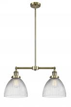  209-AB-G222 - Seneca Falls - 2 Light - 21 inch - Antique Brass - Stem Hung - Island Light