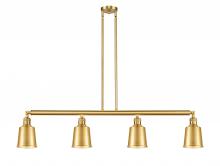 Innovations Lighting 214-SG-M9-SG-LED - Addison - 4 Light - 50 inch - Satin Gold - Stem Hung - Island Light