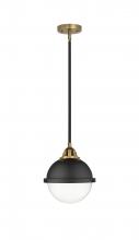 Innovations Lighting 288-1S-BAB-HFS-82-BK-LED - Hampden - 1 Light - 9 inch - Black Antique Brass - Cord hung - Mini Pendant